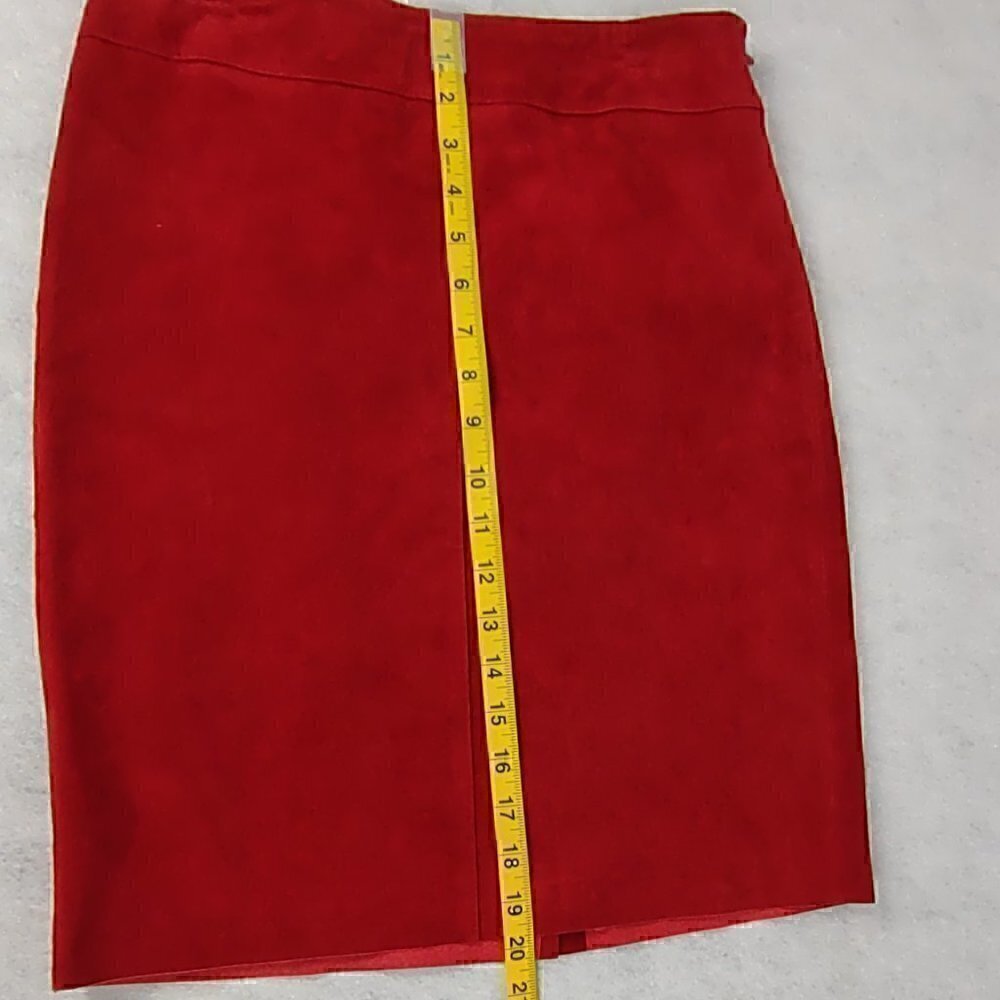 Express Women's Red Leather Skirt. Size 3/4 - Picture 6 of 8
